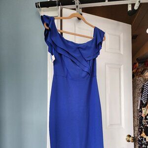 Quiz royal blue midi dress with Ruffle bottom NWT